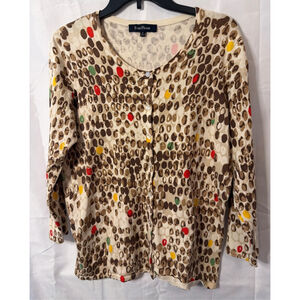 Women's Evan-Picone Silk Blend Fine Gauge Cardigan Sweater Size M